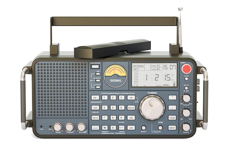Foto renderizado de radio digital moderno en 3d