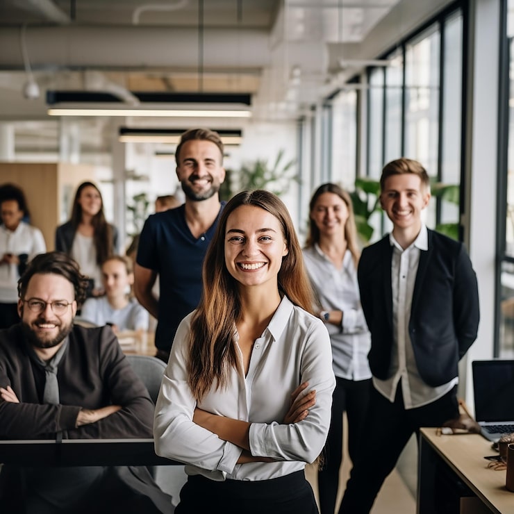 Foto retrato de un apuesto ceo sonriendo