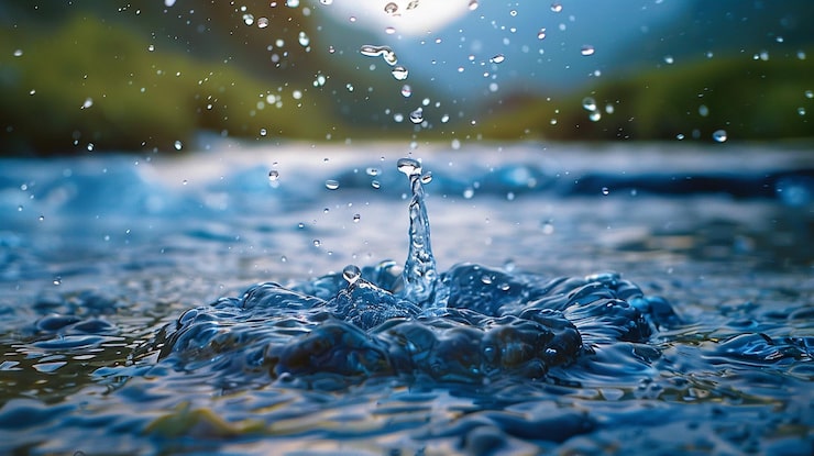 Foto salpicos de água de uma gota de água