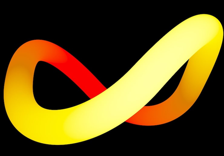Foto símbolo de signo infinito 3d aislado
