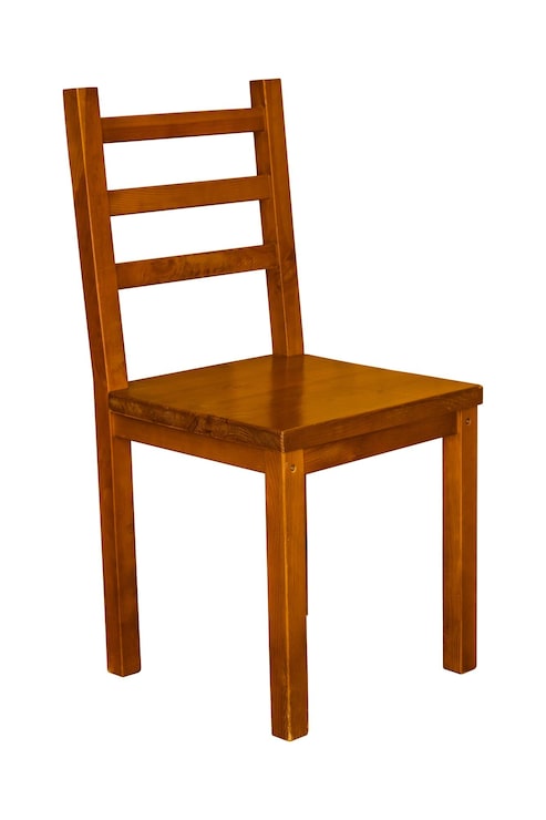 Foto una simple silla de madera está aislada
