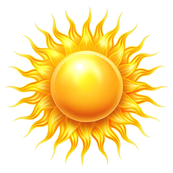 Foto un sol con una bola amarilla en él