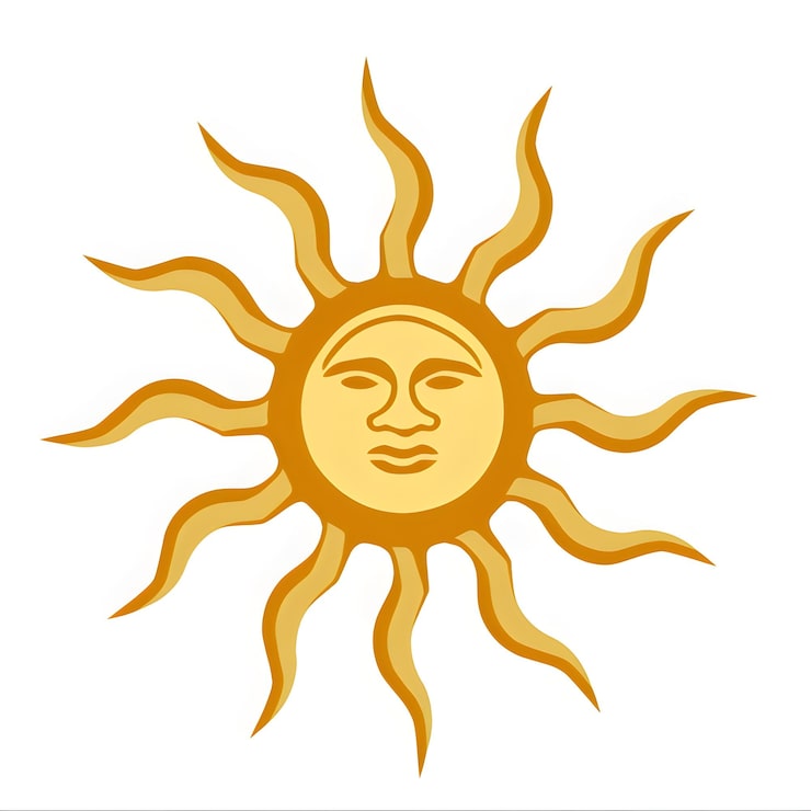 Foto un sol con una cara en él