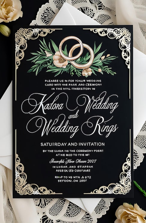 Foto tarjetas de invitación de boda lujosas y sofisticadas
