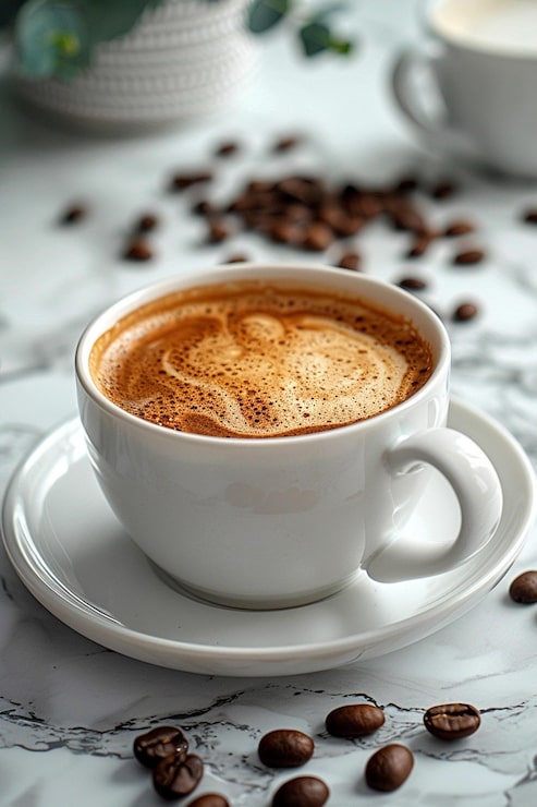 Foto una taza de café con una cara en la parte superior