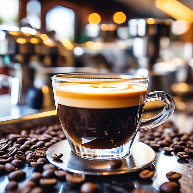 Foto una taza de café con una espuma espumosa en la parte superior