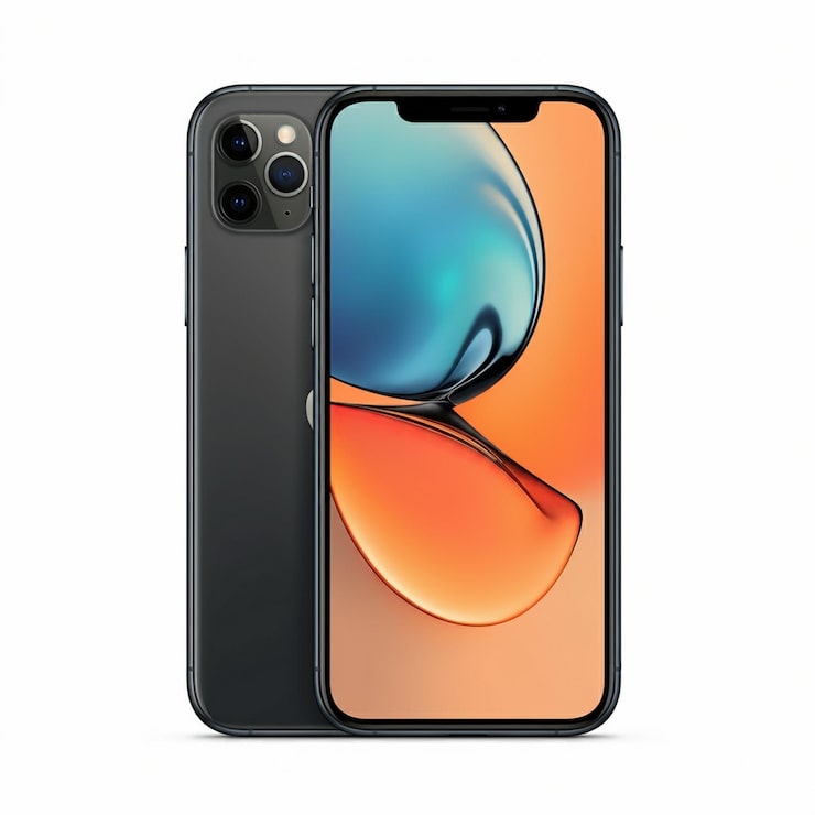 Foto un teléfono con una espalda naranja y naranja que dice cita iphone cita