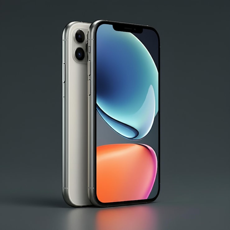 Foto un teléfono con la parte trasera de la que se muestra la parte posterior del teléfono