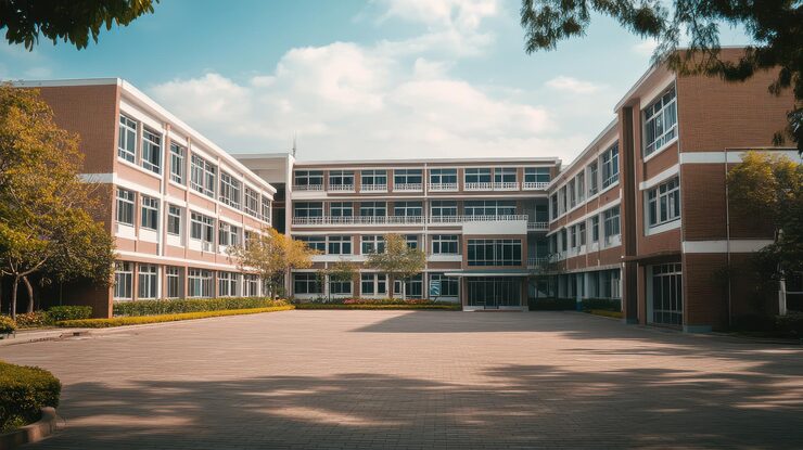 Foto vista exterior del edificio de la escuela