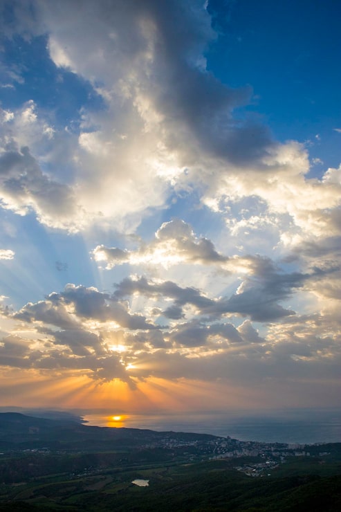Foto vista panorámica del paisaje contra el cielo durante la puesta de sol