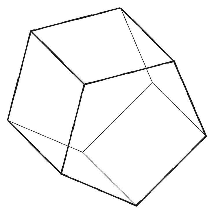 Foto wireframe de poliedro geométrico, contorno