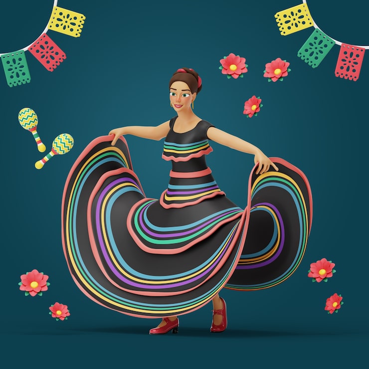 免費 PSD 女舞者 3d 渲染