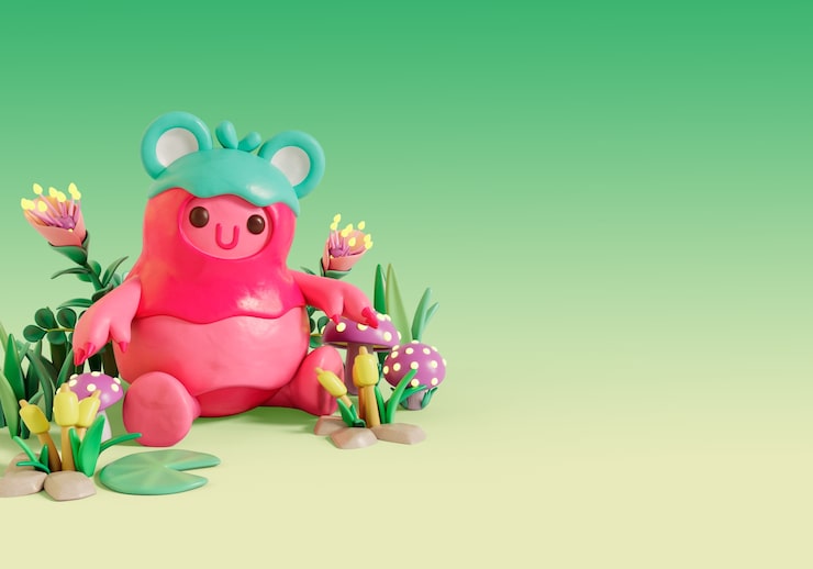 免费PSD 静物怪物的 3d 渲染