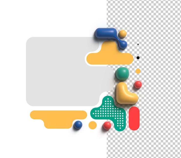 免费PSD 抽象3d几何正方形横幅3d渲染透明psd文件