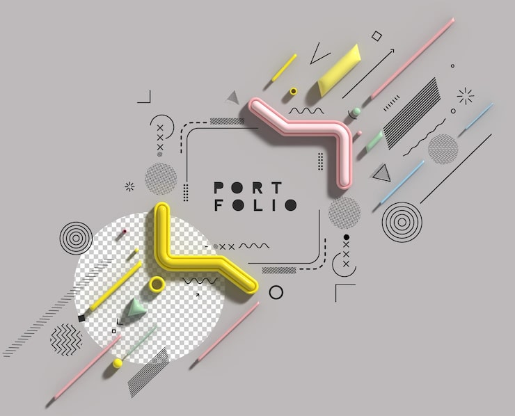 免费PSD 抽象背景数字3d插画海报设计