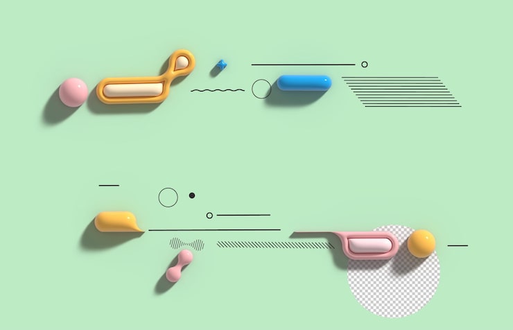 免费PSD 抽象背景数字3d插画海报设计