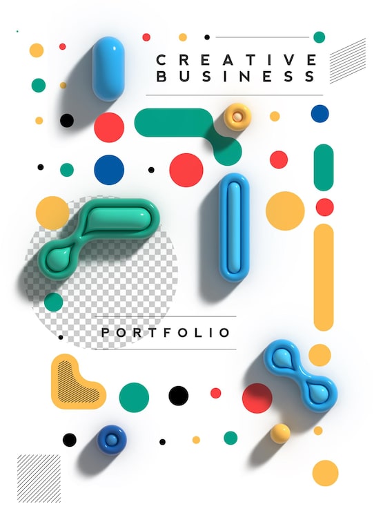 免费PSD 抽象背景数字3d插画海报设计