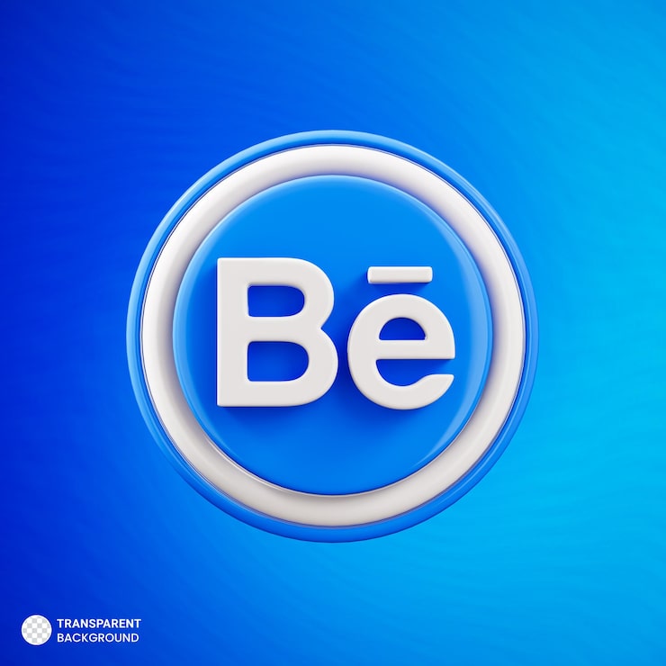 免费PSD behance 图标，隔离 3d 渲染