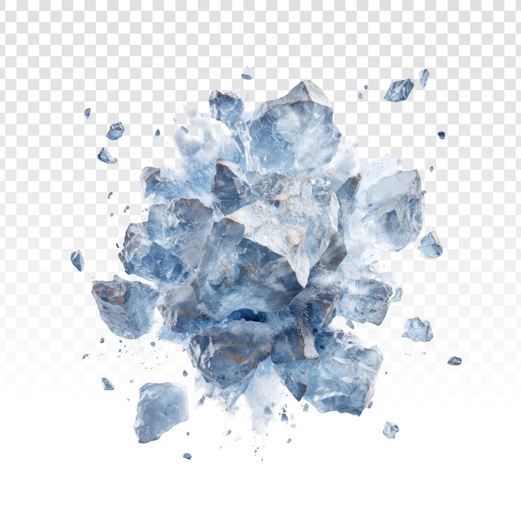 無料PSD ダイナミックな氷の破片の爆発。