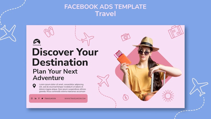 免费PSD 扁平化设计旅行探险facebook模板