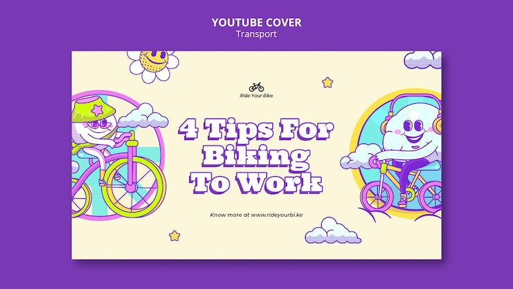 免费PSD 鲜花骑自行车 youtube 封面模板