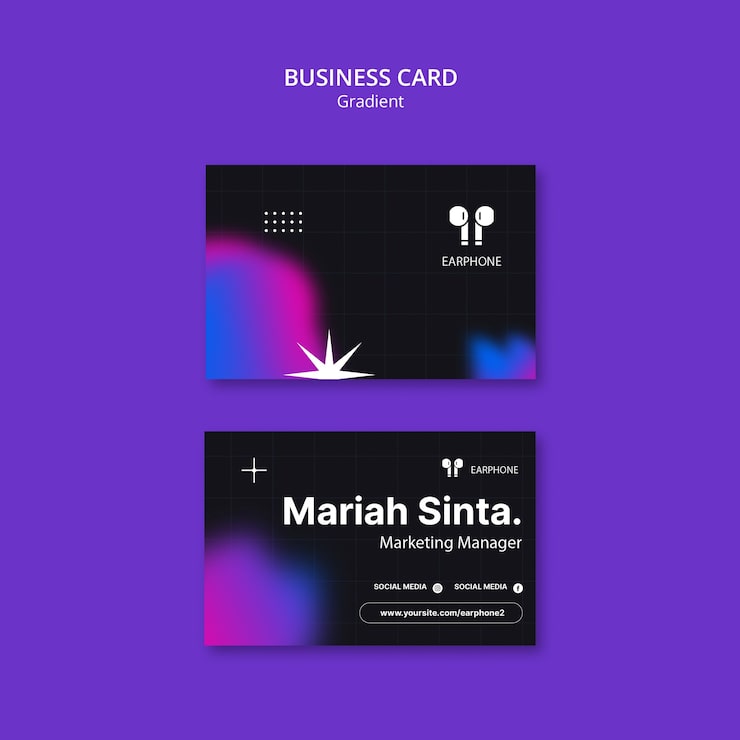 Gradient geometric business card template design