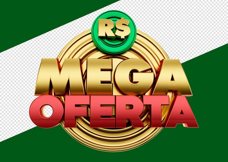 免费PSD 用于广告活动的巨型优惠 3d logo mega oferta