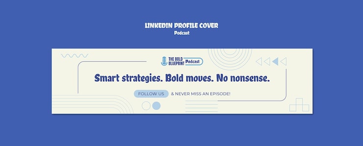 免费PSD 播客linkedin横幅模板设计