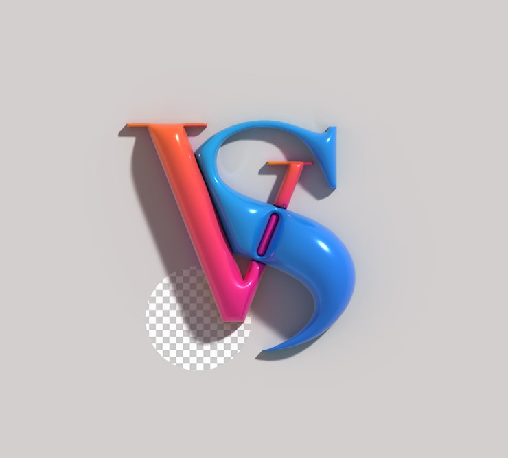 免费PSD versus标志字母3d logo透明psd