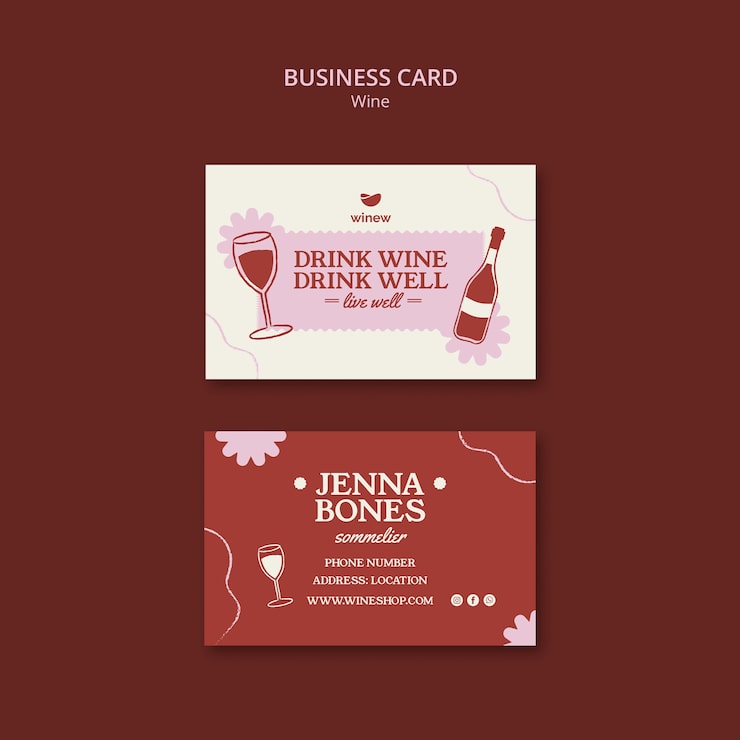 Wine business card template design