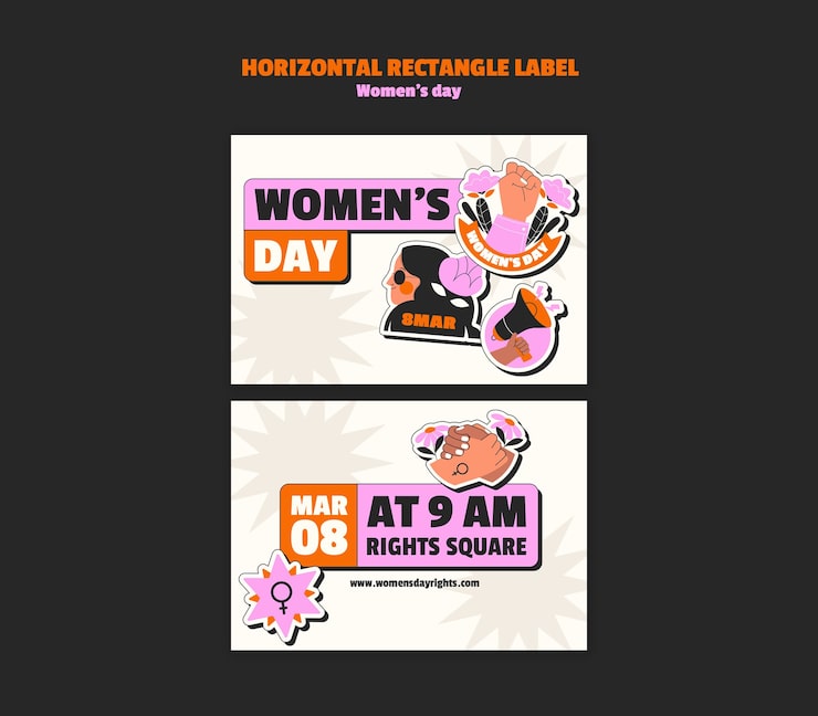 Women's day business card template design