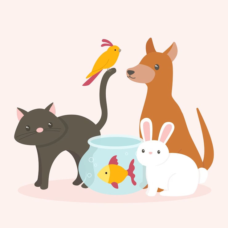 무료 Vector 귀여운 다른 애완 동물의 개념