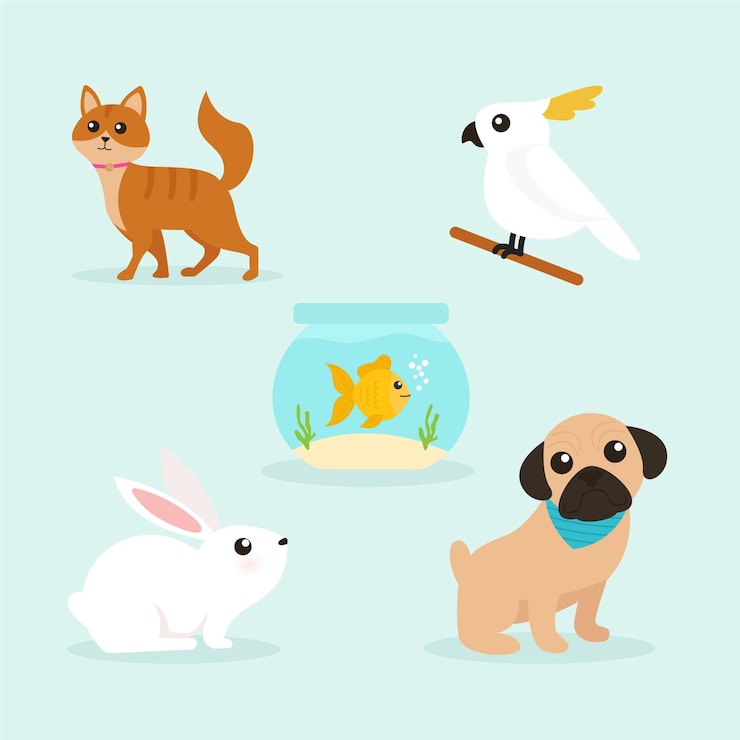 무료 Vector 다른 애완 동물 일러스트 팩