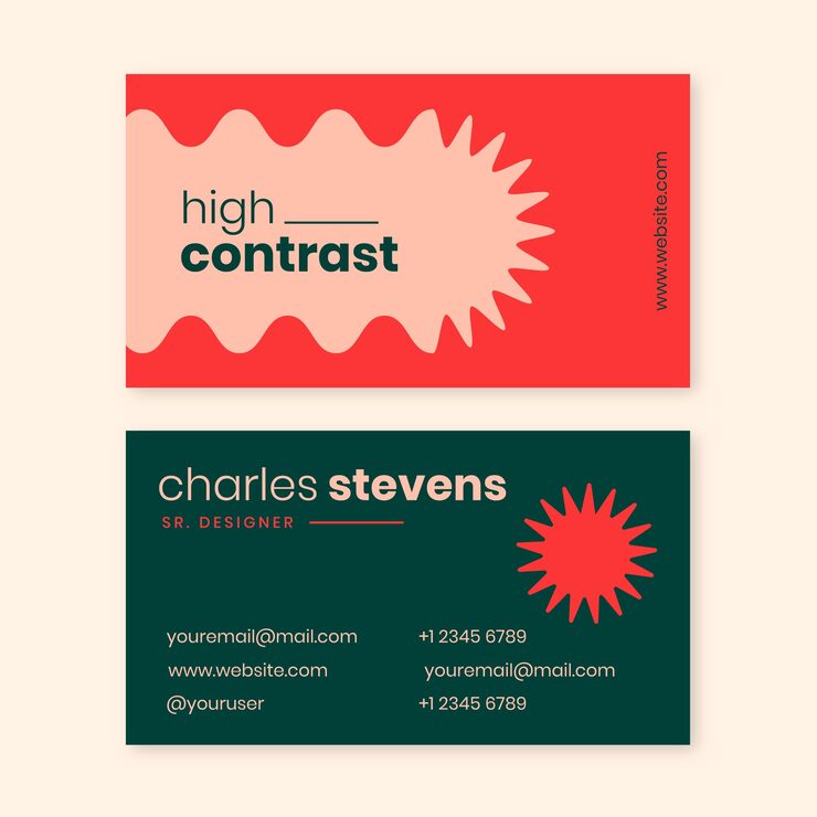 Flat high contrast business card