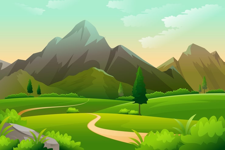 무료 Vector 산악 풍경 의 경사