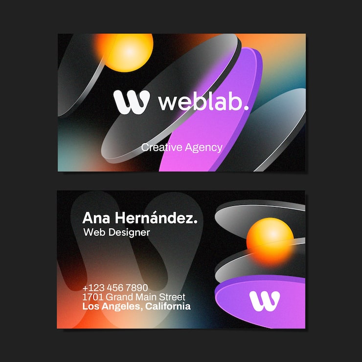 Gradient web design horizontal business card