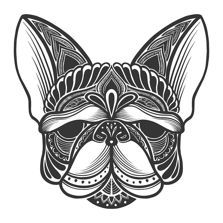 Hand drawn animal mandala illustration