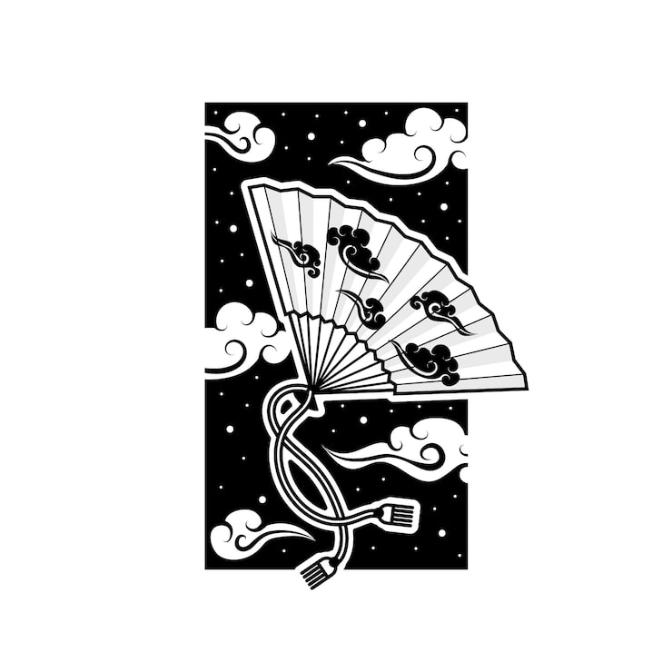 Hand drawn asian style tattoo