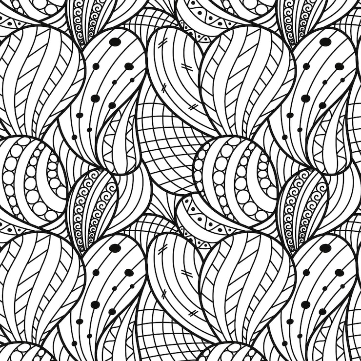 Hand drawn zen doodle pattern illustration