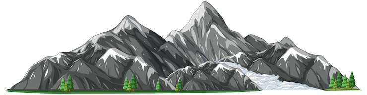 무료 Vector 폭포 가 있는 웅장 한 산맥