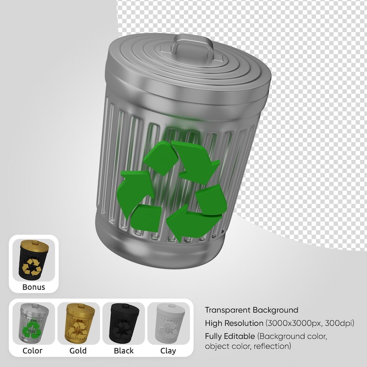 Kostenlose PSD 3d-recyclingbehälter