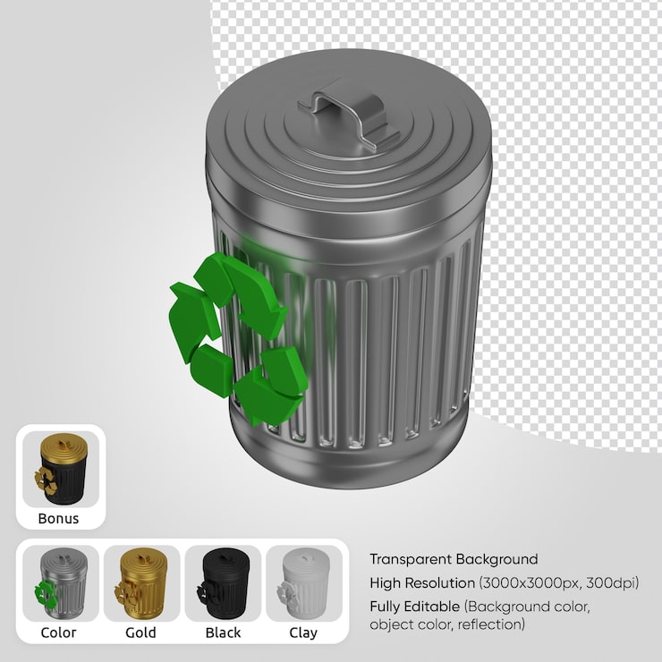 Kostenlose PSD 3d-recyclingbehälter