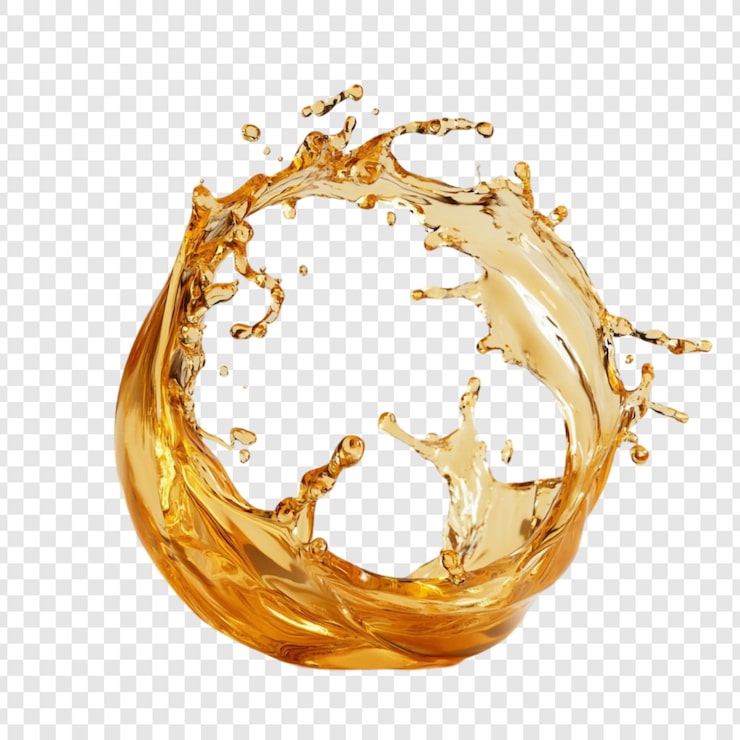 Kostenlose PSD amber liquid splash dynamische kreisförmige bewegung des goldenen getränks