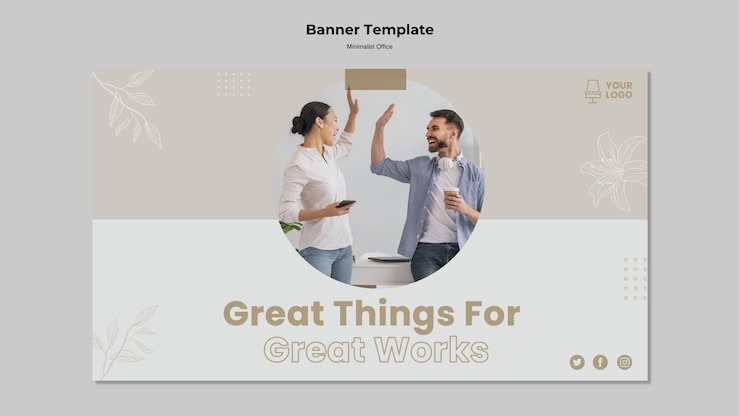 Kostenlose PSD banner-stil des minimalismus-konzepts