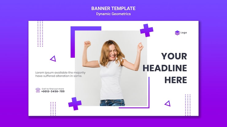 Kostenlose PSD banner vorlage für kostenloses thema mit dynamischer geometrie