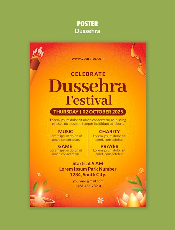 Kostenlose PSD dussehra-fest-plakatvorlage