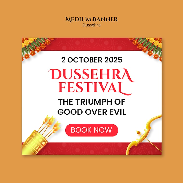 Kostenlose PSD dussehra festival banner