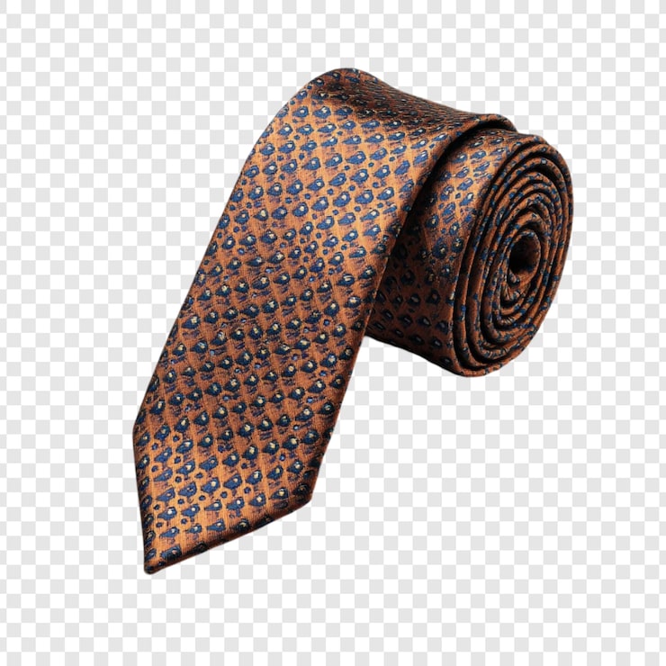 Kostenlose PSD elegante seidenkrawatte mit braunem und blauem muster