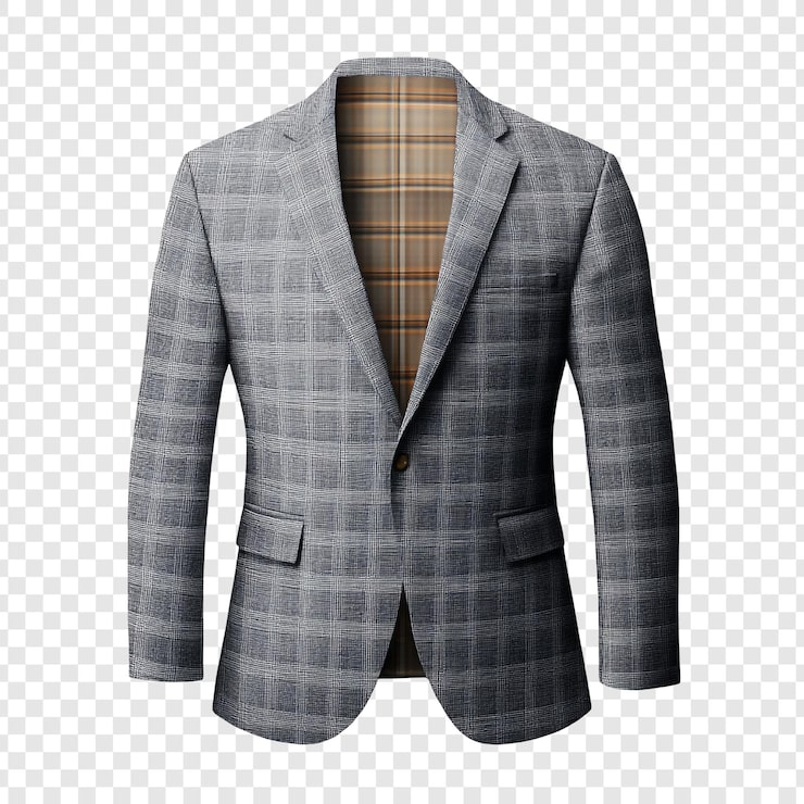 Kostenlose PSD eleganter grauer plaid-blazer, anspruchsvolle männerbekleidung