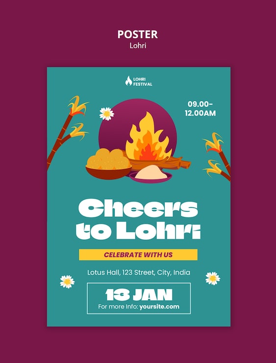 Kostenlose PSD entwurf der vorlage für das lohri-festival